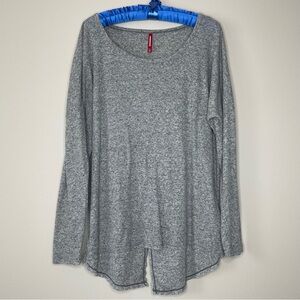 UNIONBAY Heather Gray Loose Fit Long Sleeve Women's Ribbed Knit Top